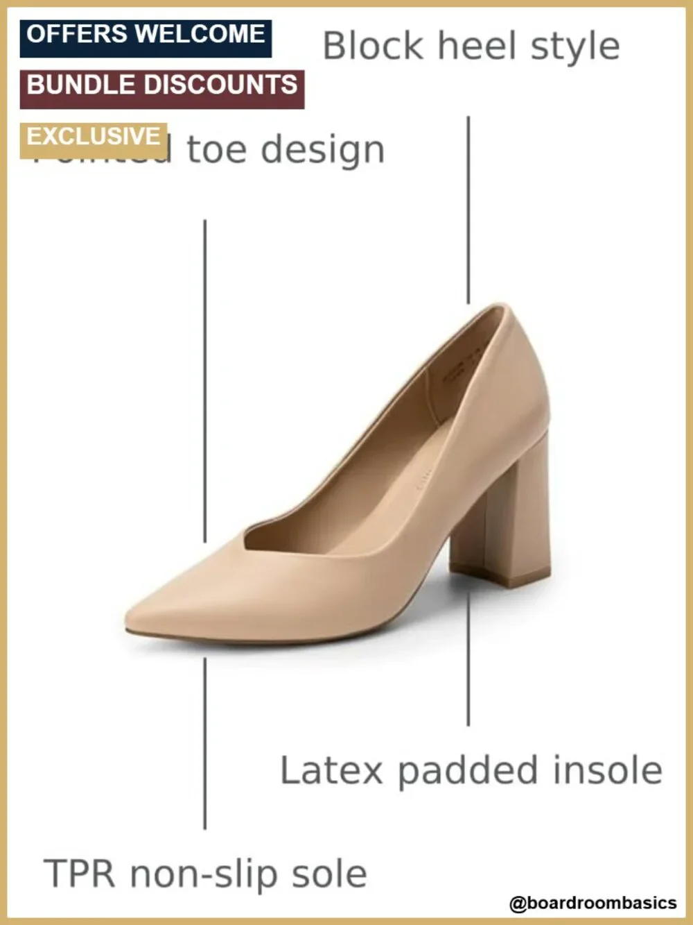 Chunky Block Heels Pointed Toe Wedding Party Elegant Slip On Pumps